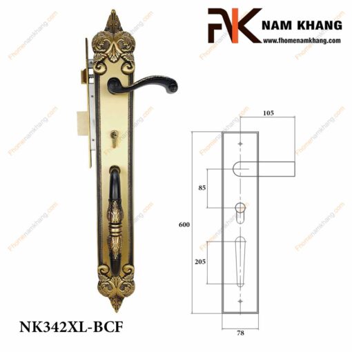 Khóa cửa sảnh NK342XL-BCF (Màu Đồng Vàng)