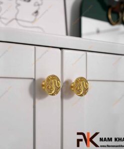 Núm cửa tủ đồng rồng vàng NK452-VM