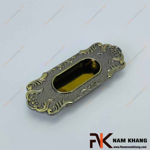 Tay nắm âm tủ kiểu cổ màu rêu vàng NK104-RV