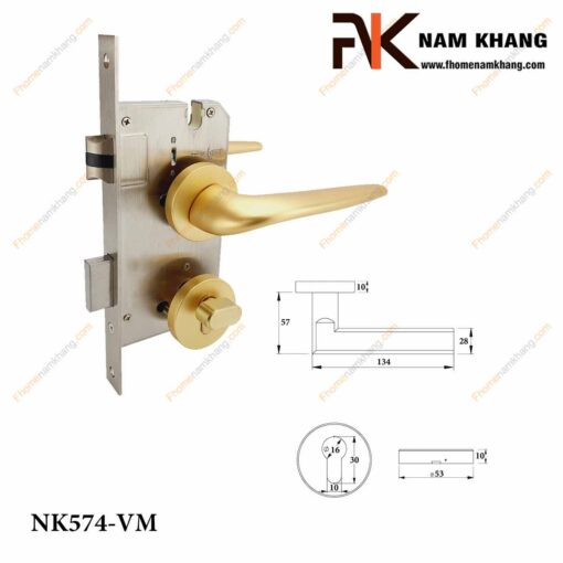 Khóa cửa phân thể NK574-VM (Màu Vàng Mờ)