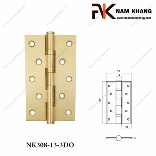 Bản lề cửa dạng trơn màu đồng vàng NK308-13-3DO (Màu Đồng Vàng)