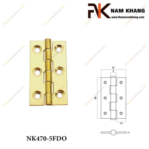 Bản lề lá tủ màu đồng vàng NK470-5FDO (Màu Đồng Vàng)