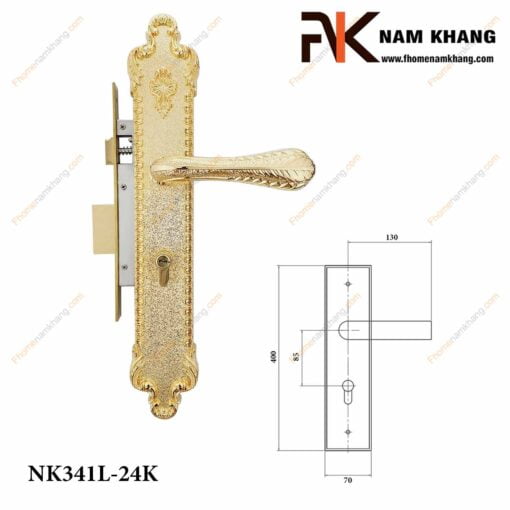 Khóa cửa chính NK341L-24K (Màu Vàng)