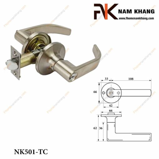 Khóa cửa tay gạt NK501-TC (Màu Inox)