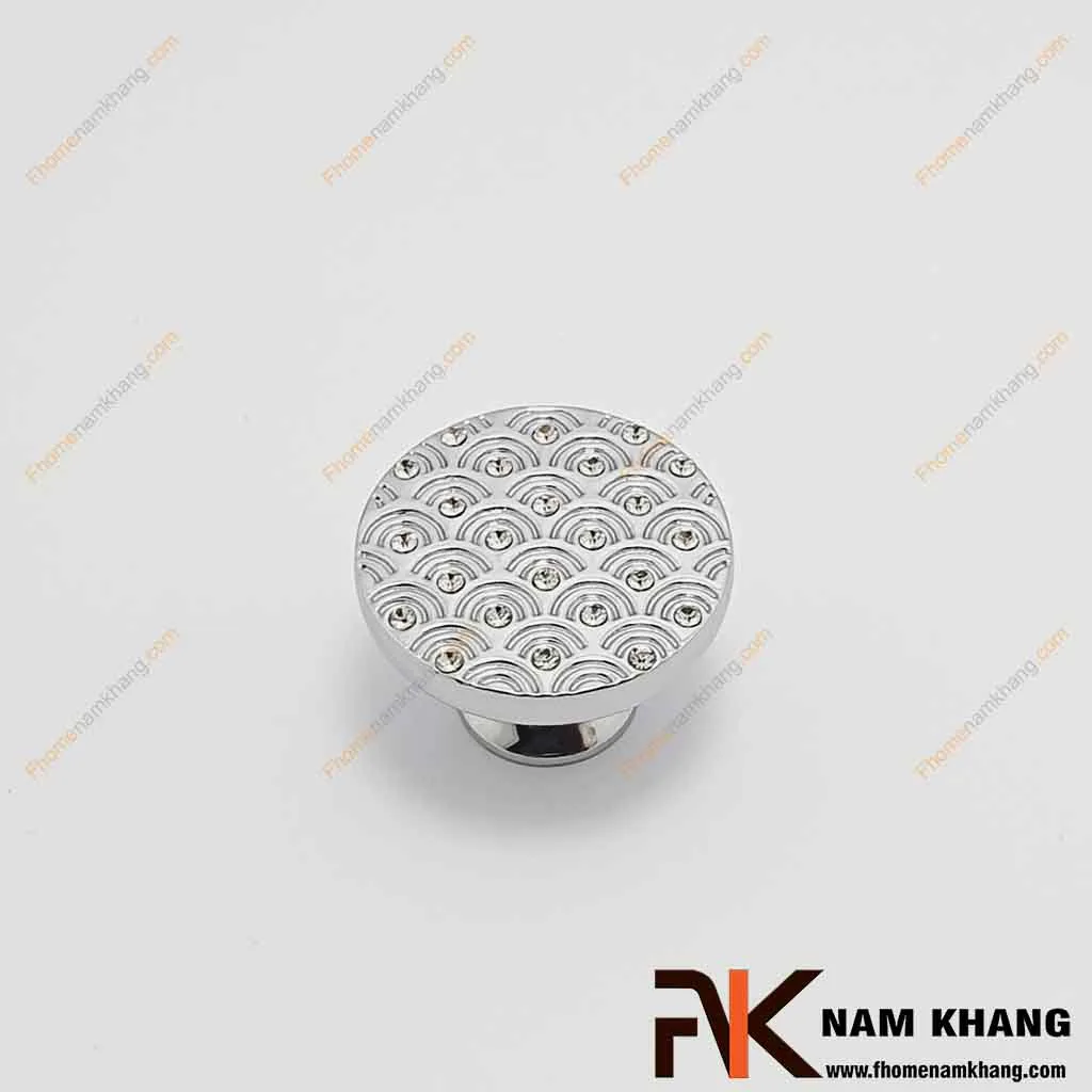 Núm nắm cửa tủ tròn trắng bạc NK286DC-B FHOMENAMKHANG