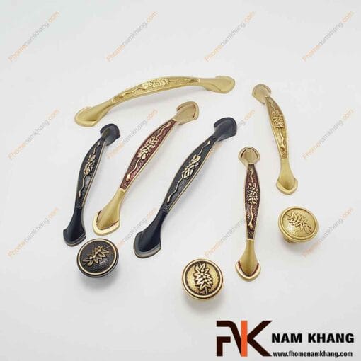 Tay nắm cửa tủ bằng đồng cổ điển NK037D-RC FHOMENAMKHANG