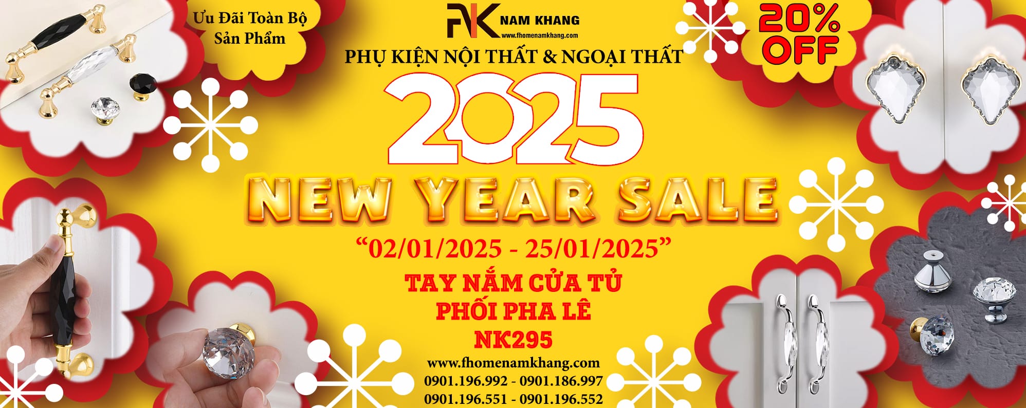 SALE NEW YEAR 2025 tay nắm cửa tủ cao cấp FHOMENAMKHANG